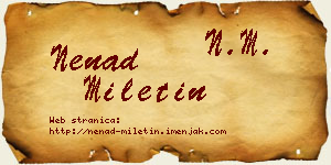 Nenad Miletin vizit kartica